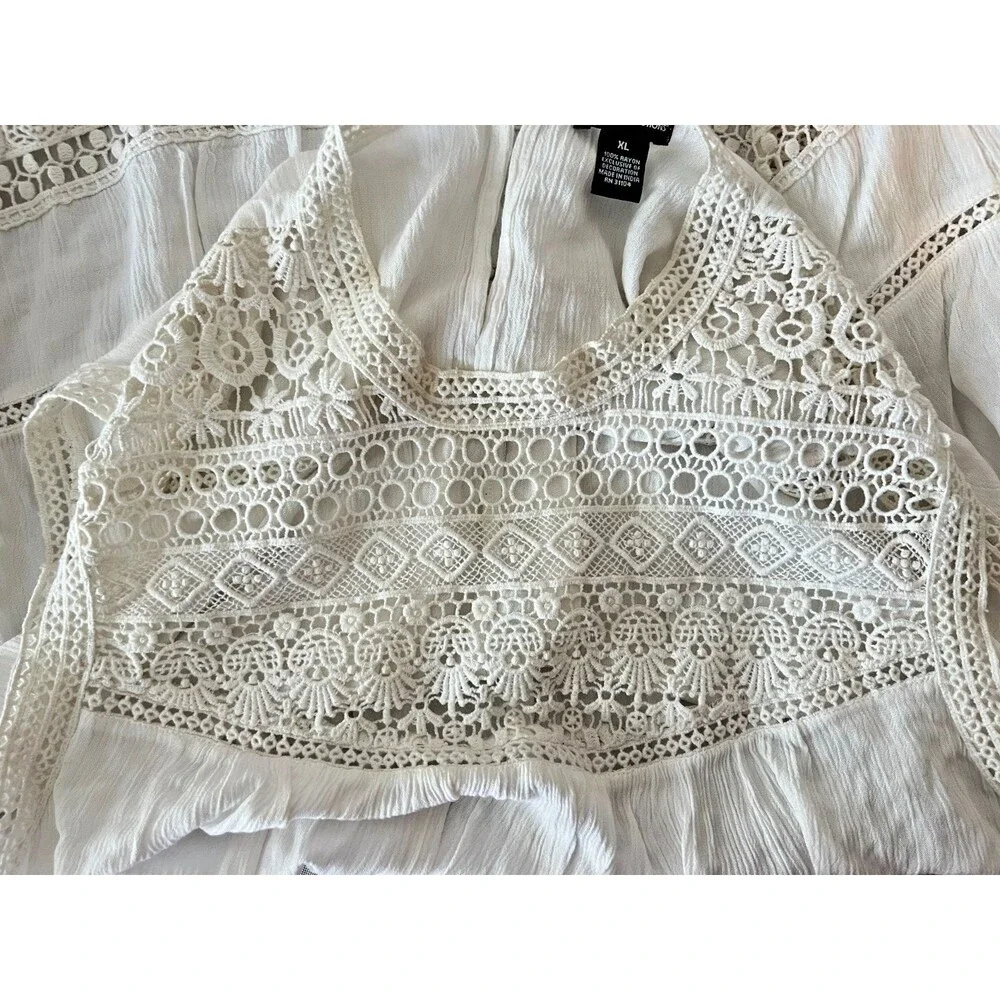 New Directions Women's Crocheted Ivory Dressy Tank Size XL - Picture 6 of 8